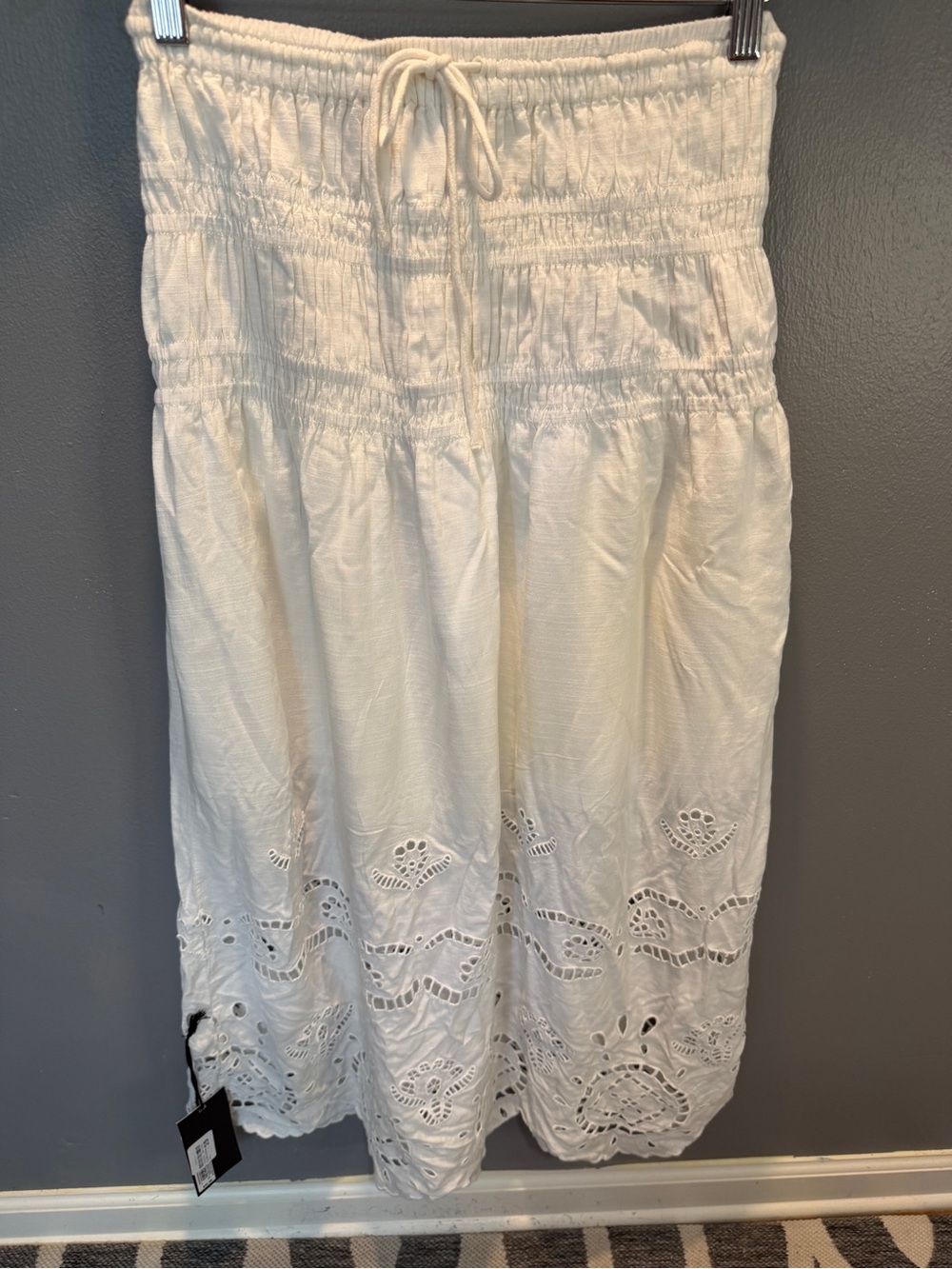 FUTURE COLLECTIVE WHITE EYELET MAXI SKIRT SZ S NWT